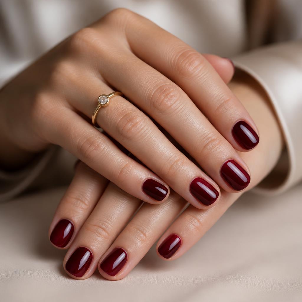 Burgundy Gel nail set at Solar Nails & Spa Daphne