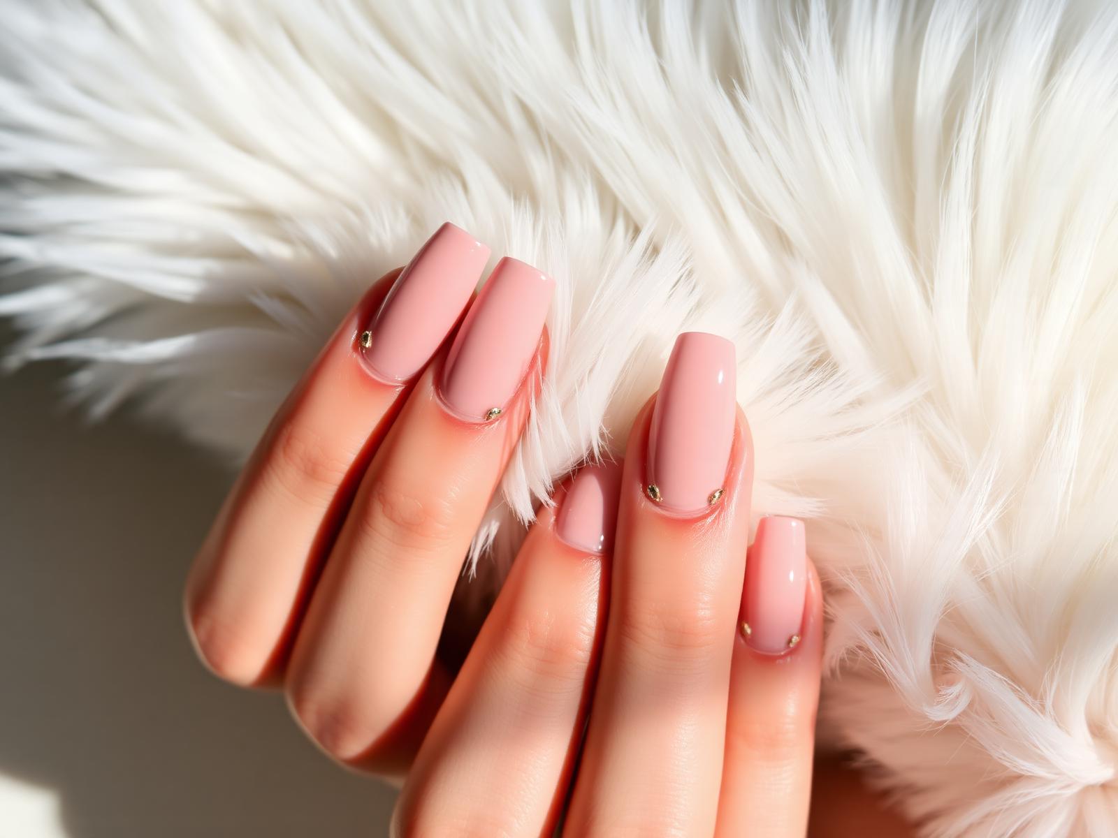 Elegant manicured nails with gold accents